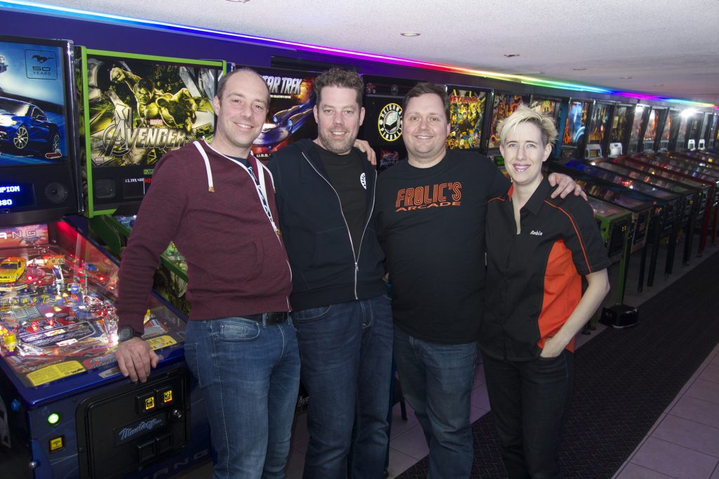 Chris & Robin with some visitors at Frolic's Arcade